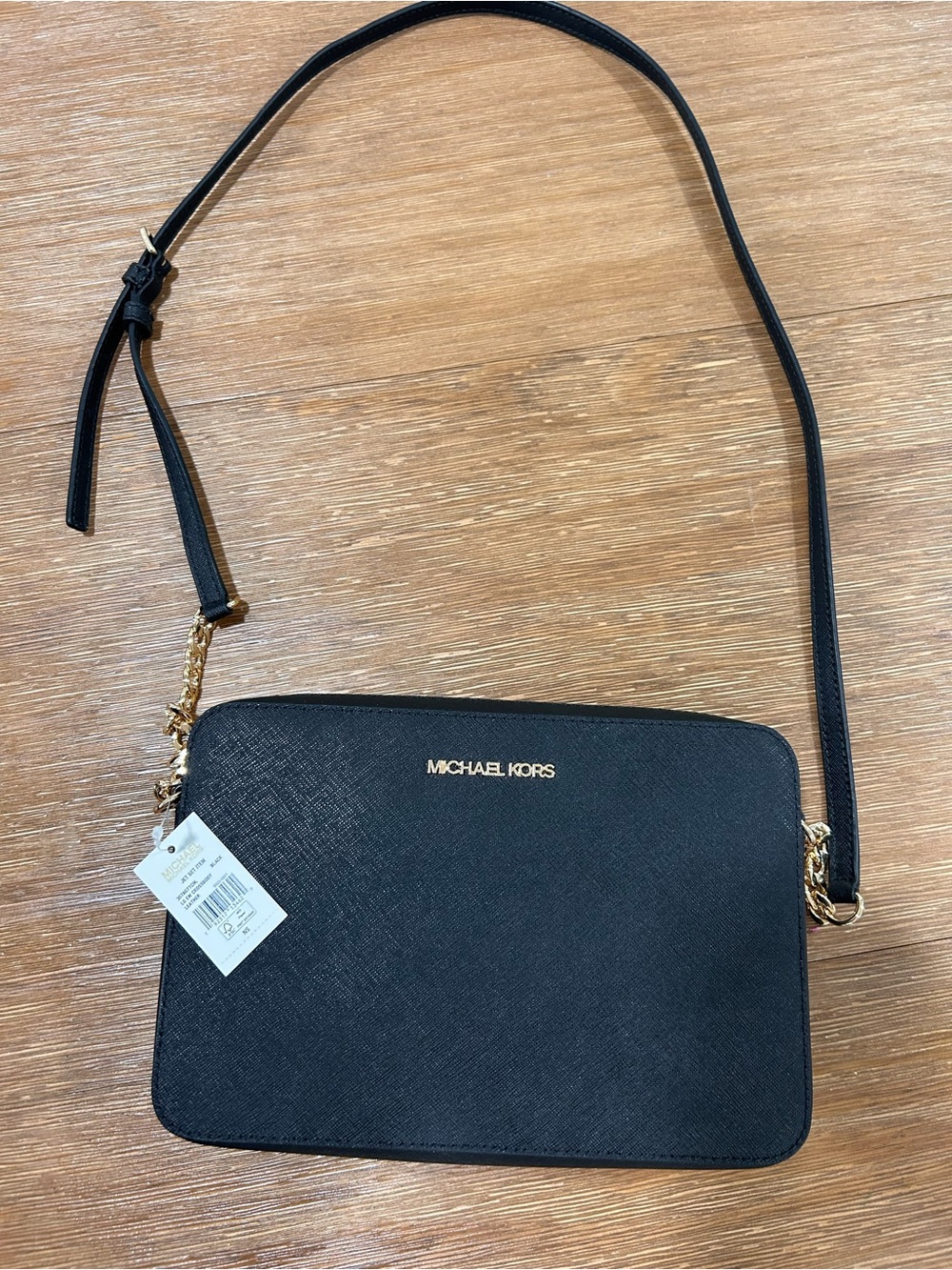 Michael Kors Black Crossbody with Gold Hardware